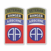 82nd Airborne Ranger Veteran Tab Patch Aufkleber (Vorderseite)