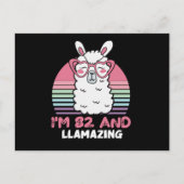 82nd Birthday Llamazing Llama 82 Year Old Birthday Postkarte (Vorderseite)