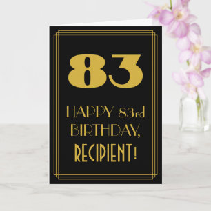 83. Geburtstag – Art Deco inspiriertes Aussehen "8 Karte
