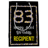 83. Geburtstag: Blumennummer, Individuelle Name, B Mittlere Geschenktüte (Vorderseite)