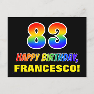 83. Geburtstag: Bold, Fun, Simple, Rainbow 83 Postkarte