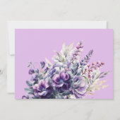 83. Geburtstag Elegante Lila Blume Dankeschön Kart Einladung (Rückseite)