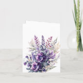 83. Geburtstag Elegante Lila Blume Einladung (Rückseite)