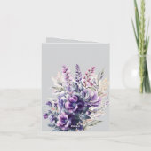 83. Geburtstag Elegante Lila Blume Einladung (Rückseite)