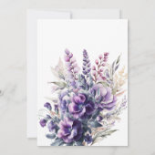 83. Geburtstag Elegante Lila Blume Einladung (Rückseite)