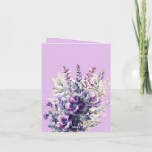 83. Geburtstag Elegante Lila Blume Einladung (Rückseite)