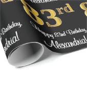 83. Geburtstag: Elegante Luxury Imitate Gold Look  Geschenkpapier (Rolleneckpunkt)