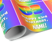 83. Geburtstag: Farbiges, lustiges Regenbogenmuste Geschenkpapier (Rolleneckpunkt)