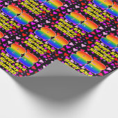 83. Geburtstag: Loving Hearts Pattern, Regenbogen Geschenkpapier (Ecke)