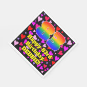 83. Geburtstag: Loving Hearts Pattern, Regenbogen  Serviette (Ecke)