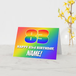 83. Geburtstag: mehrfarbiges Regenbogenmuster # 83 Karte