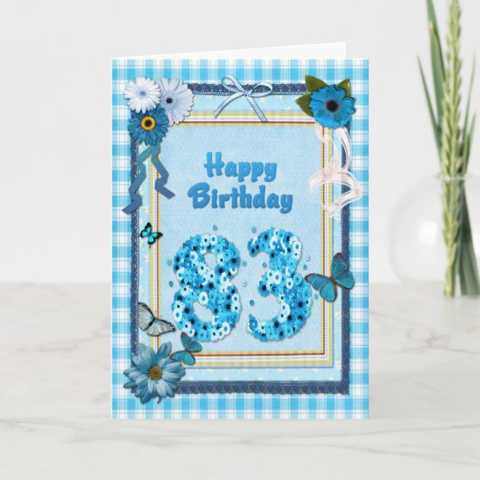 83. Geburtstag mit Scrapbook-Effekt Karte (Vorderseite)
