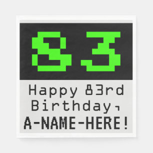 83. Geburtstag - Nerdy / Geeky Style "83" & Name Serviette
