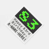 83. Geburtstag - Nerdy / Geeky Style "83" & Name Serviette (Ecke)