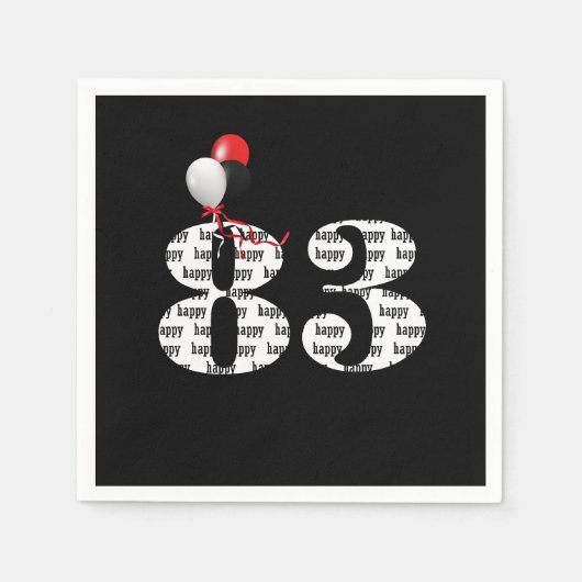 83. Geburtstagsballons Serviette (Vorderseite)