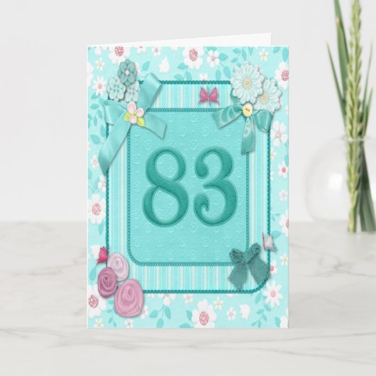 83. Geburtstagskarte mit Blume Karte (Vorderseite)