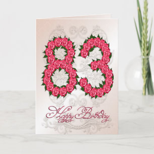 83. Geburtstagskarte mit Rose und Blätter Karte