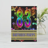 83. Geburtstagsparty Einladung mit Blasen (Stehend Vorderseite)