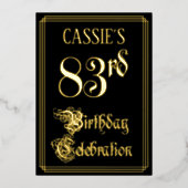 83. Geburtstagsparty - Extravagantes Drehbuch und  Folieneinladung (Vorderseite)