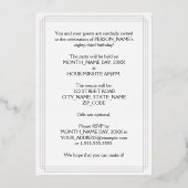 83. Geburtstagsparty - Extravagantes Drehbuch und  Folieneinladung (Rückseite)