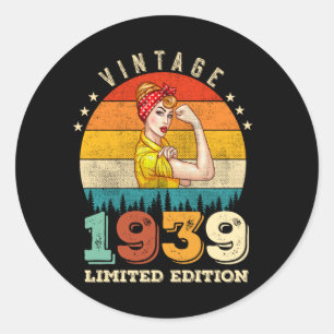 83 Jahre alte Frauen Tag 1939 Vintag 83. Geburtsta Runder Aufkleber