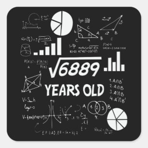 83 Jahre alter Tag Mathematiklehrer 83. Geburtstag Quadratischer Aufkleber