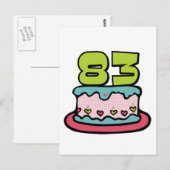 83-jähriger Geburtstagskuchen Postkarte (Vorne/Hinten)