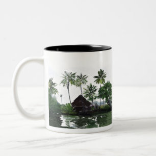83 - Kerala-Landschaft Alleppey Stauwasser Zweifarbige Tasse