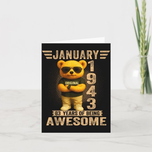 83 Year Old January 1943 Teddy Bear 83rd Birthday Karte (Vorderseite)