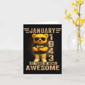 83 Year Old January 1943 Teddy Bear 83rd Birthday Karte (Gelbe Blume)