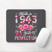 83 Year Old Made In 1943 Floral 83rd Birthday Wome Mousepad (Mit Mouse)