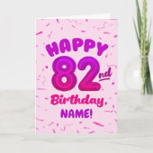 83rd Balloon Number Custom Name Birthday Card Karte (Vorderseite)