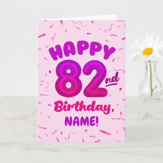83rd Balloon Number Custom Name Birthday Card Karte (Kleine Pflanze)