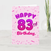 83rd Balloon Number Custom Name Birthday Card Karte (Vorderseite)