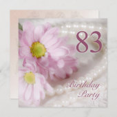 83rd Birthday party invitation with daisies Einladung (Vorne/Hinten)