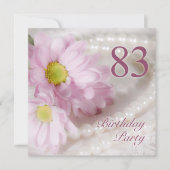 83rd Birthday party invitation with daisies Einladung (Vorderseite)