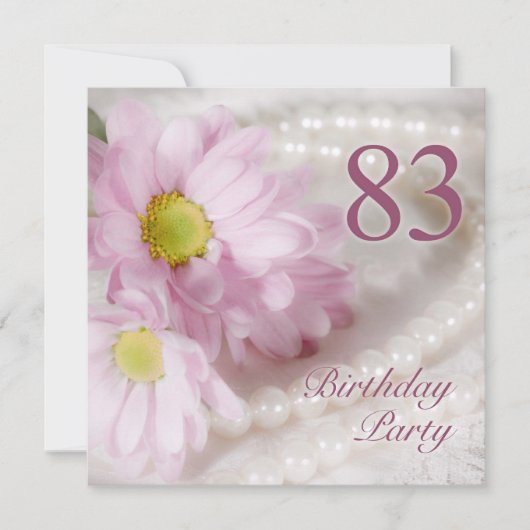 83rd Birthday party invitation with daisies Einladung (Vorderseite)
