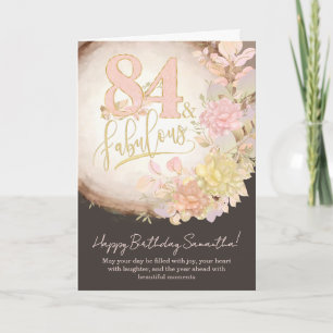 84 & Fabulous Floral Foto Persönlicher Geburtstag Karte