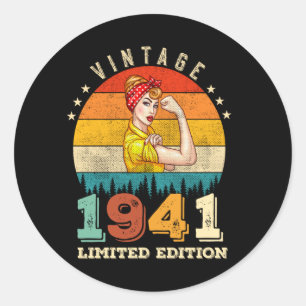 84. Geburtstag 1941 Vintage 84. Geburtstag Frauen Runder Aufkleber