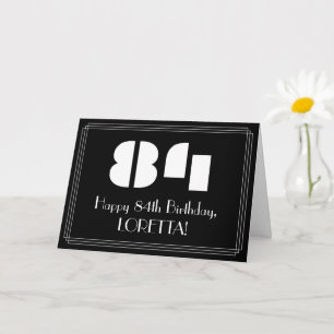 84. Geburtstag: Art Deco inspiriertes Aussehen "84 Karte