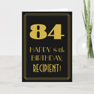 84. Geburtstag – Art Deco inspiriertes Aussehen "8 Karte