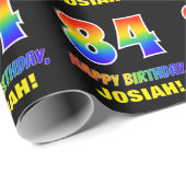 84. Geburtstag: Bold, Fun, Simple, Rainbow 84 Geschenkpapier (Rolleneckpunkt)
