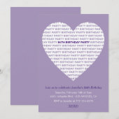 84. Geburtstag Einladung Typografie xoxo (Vorne/Hinten)