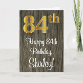 84. Geburtstag: Elegante Imitate Gold Look #, Imit Karte (Vorderseite)