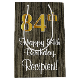 84. Geburtstag: Elegante Imitate Gold Look #, Imit Mittlere Geschenktüte