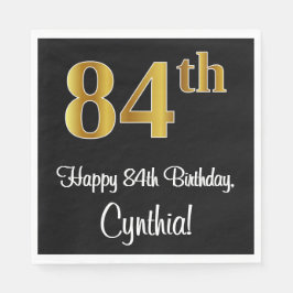 84. Geburtstag ~ Elegante Luxuriöse Imitate Gold L Serviette