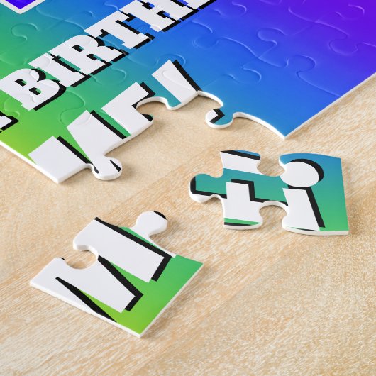 84. Geburtstag — mehrfarbiges Regenbogenmuster "84 Puzzle (Seite)