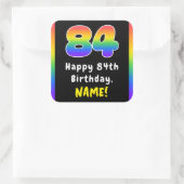 84. Geburtstag: Rainbow Spectrum # 84, Individuell Quadratischer Aufkleber (Tasche)