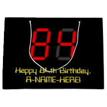 84. Geburtstag: Red Digital Clock Style "84" + Nam