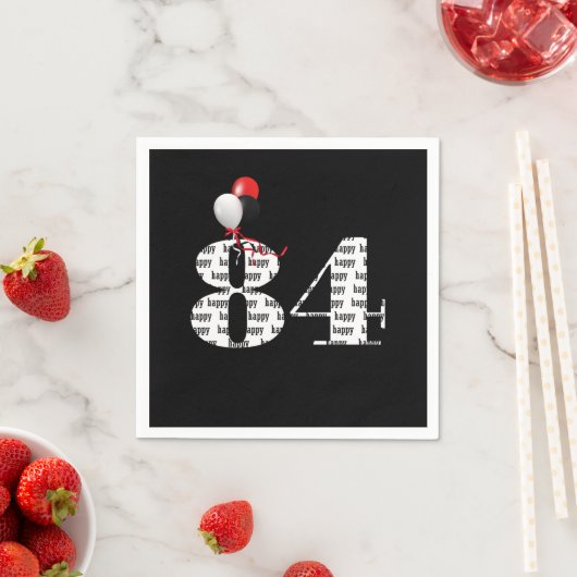 84. Geburtstagsballons Serviette (Beispiel)
